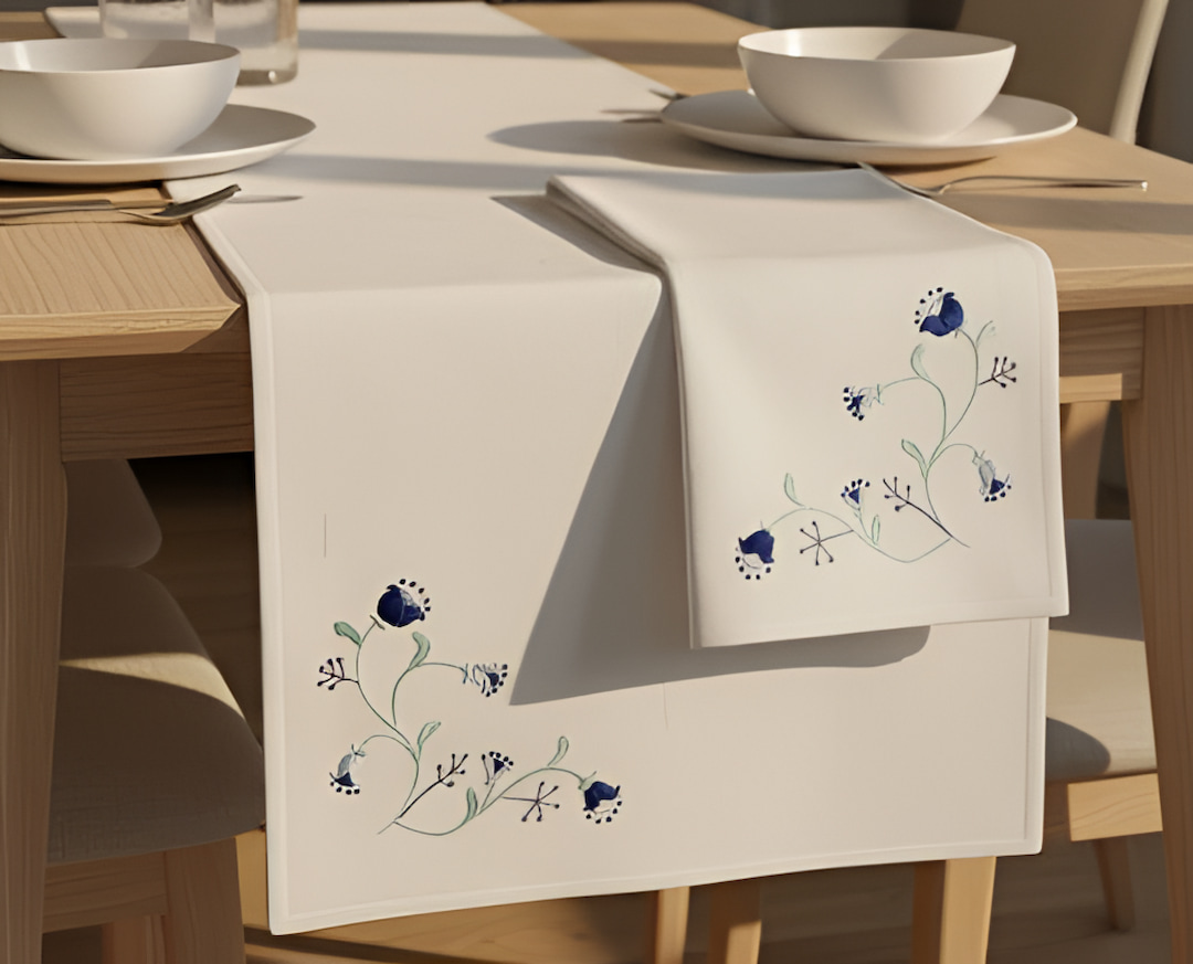 رانر گلدوزی طرح اطلسی